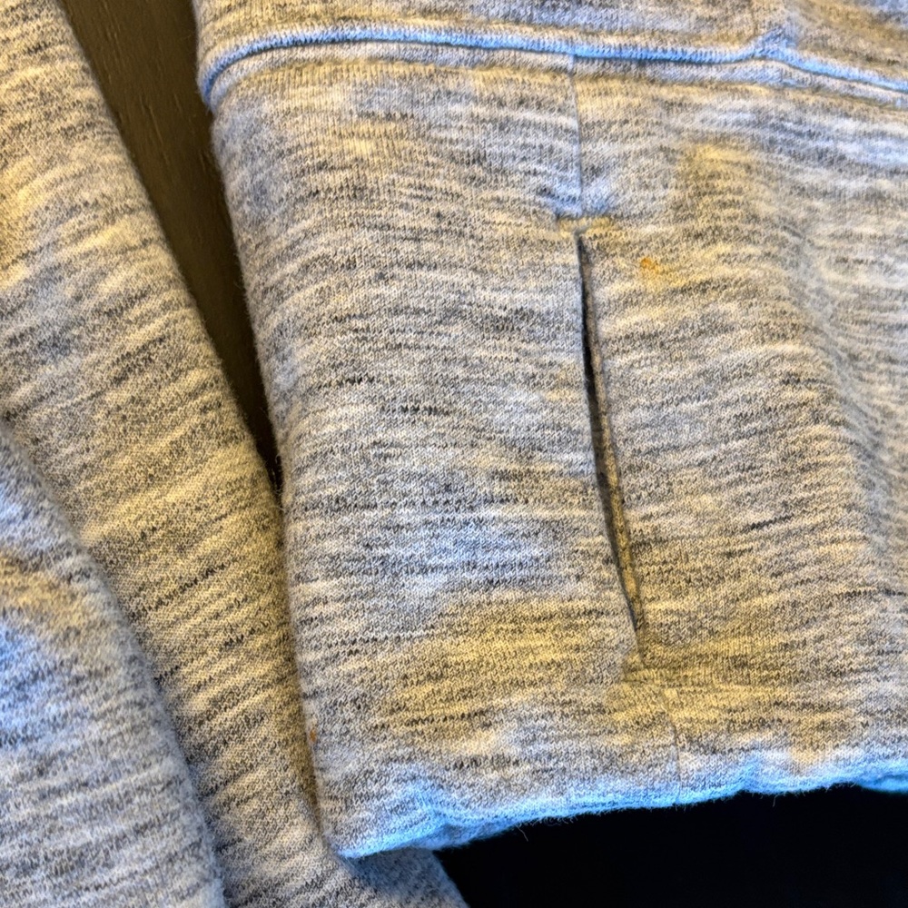 Athleta Light Gray Pullover Hoodie Sweatshirt Dress with Cowl Neck Large Petite - Picture 11 of 13